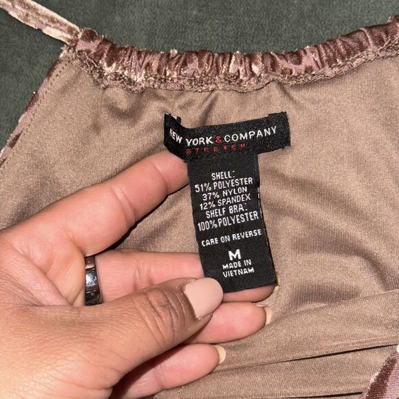 Y2K New York & Company Halter Top Womens Medium Brown Animal Print Cowl Neck - Picture 6 of 6